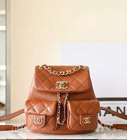 Colestore Chanel 24P Small Duma Backpack Calfskin Leather Caramel 17.5x16.5x10cm - 1
