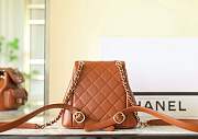 Colestore Chanel 24P Small Duma Backpack Calfskin Leather Caramel 17.5x16.5x10cm - 5