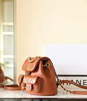 Colestore Chanel 24P Small Duma Backpack Calfskin Leather Caramel 17.5x16.5x10cm - 3