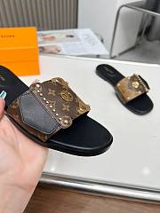 Colestore Louis Vuitton LV Frame Flat Mules Brown - 5