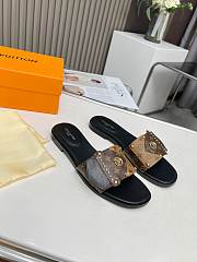 Colestore Louis Vuitton LV Frame Flat Mules Brown - 3