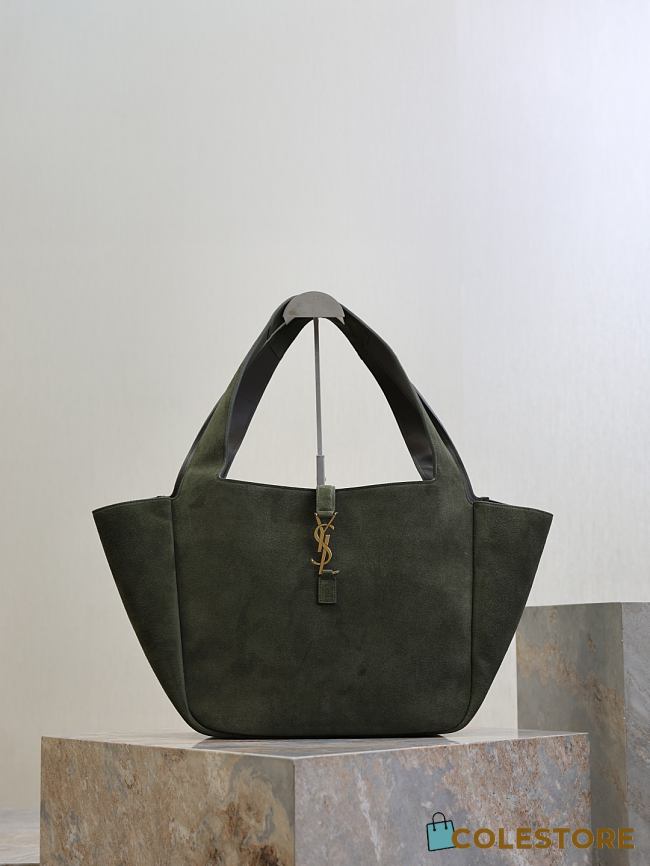 Colestore YSL Saint Laurent LE 5 À 7 BEA In Suede Dark Green 50×28×18cm - 1