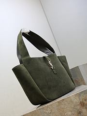 Colestore YSL Saint Laurent LE 5 À 7 BEA In Suede Dark Green 50×28×18cm - 5