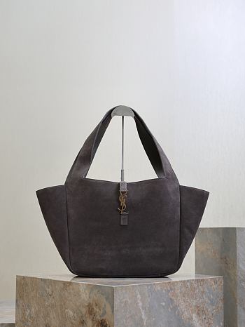 Colestore YSL Saint Laurent LE 5 À 7 BEA In Suede Urban Grey 50×28×18cm