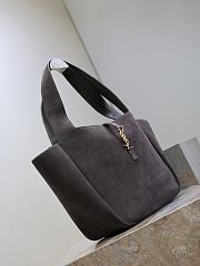 Colestore YSL Saint Laurent LE 5 À 7 BEA In Suede Urban Grey 50×28×18cm - 6