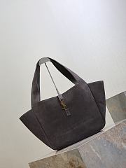 Colestore YSL Saint Laurent LE 5 À 7 BEA In Suede Urban Grey 50×28×18cm - 4