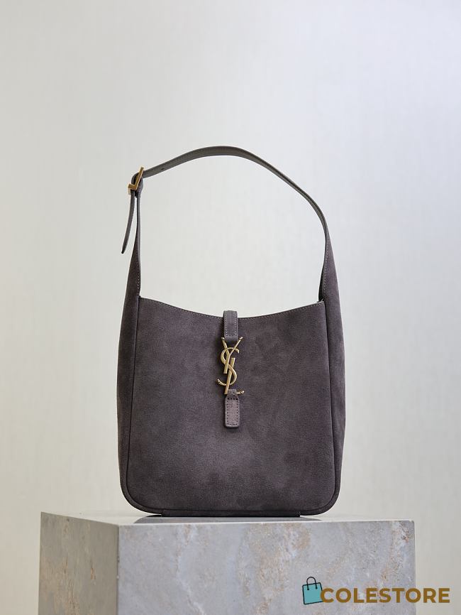 Colestore YSL Saint Laurent LE 5 À 7 Supple Small in Suede Urban Grey 23×22×8.5cm - 1