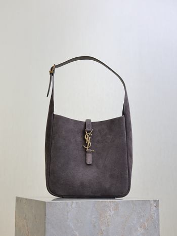 Colestore YSL Saint Laurent LE 5 À 7 Supple Small in Suede Urban Grey 23×22×8.5cm