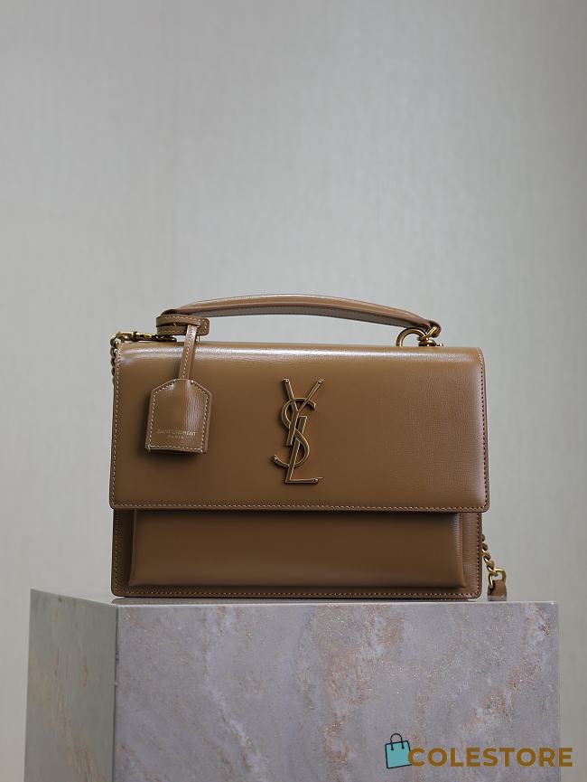 Colestore YSL Saint Laurent Sunset In Smooth Leather Fox 25x18x5cm - 1