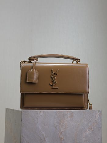 Colestore YSL Saint Laurent Sunset In Smooth Leather Fox 25x18x5cm