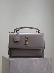 Colestore YSL Saint Laurent Sunset In Smooth Leather Urban Grey 25x18x5cm - 1