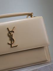 Colestore YSL Saint Laurent Sunset In Smooth Leather Dark Beige 25x18x5cm - 5