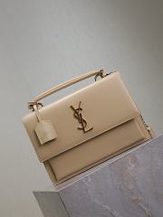 Colestore YSL Saint Laurent Sunset In Smooth Leather Dark Beige 25x18x5cm - 4