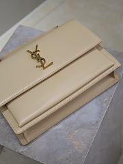 Colestore YSL Saint Laurent Sunset In Smooth Leather Dark Beige 25x18x5cm - 3