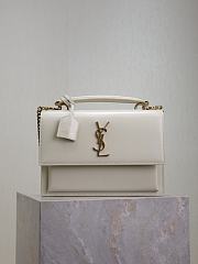 Colestore YSL Saint Laurent Sunset In Smooth Leather Blanc Vintage 25x18x5cm - 1