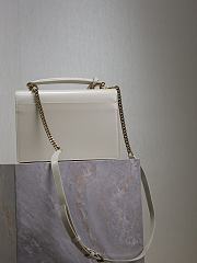 Colestore YSL Saint Laurent Sunset In Smooth Leather Blanc Vintage 25x18x5cm - 3