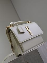 Colestore YSL Saint Laurent Sunset In Smooth Leather Blanc Vintage 25x18x5cm - 2