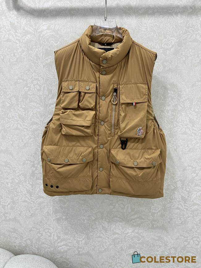 Colestore Moncler Grenoble Tongass Down Field Vest Light Brown - 1