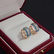 Colestore Cartier Hoop Earrings Blue Enamel - 6