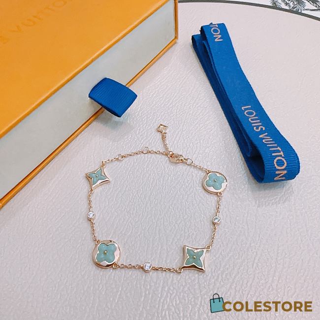 Colestore Louis Vuitton Monogram Soft Turquoise Enamel Bracelet - 1