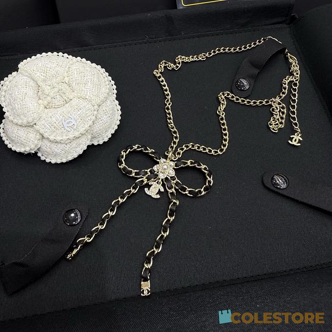 Colestore Chanel 25S Bow Chain Necklace with Pearl & Crystal Accents - 1
