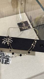Colestore Chanel Long Necklace Metal, Glass Pearls, Resin & strass  Gold, Pearly White, Black & Crystal - 1