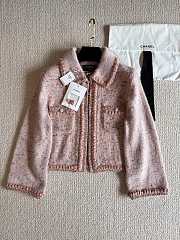 Colestore Chanel 25B Doll Collar Pink Cardigan - 1