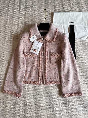 Colestore Chanel 25B Doll Collar Pink Cardigan