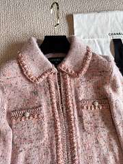 Colestore Chanel 25B Doll Collar Pink Cardigan - 3