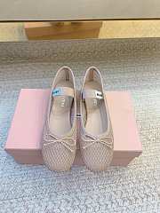 Colestore Miu Miu Beige Mesh Fabric Ballerinas - 1