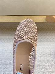 Colestore Miu Miu Beige Mesh Fabric Ballerinas - 5