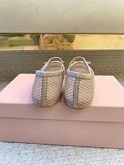 Colestore Miu Miu Beige Mesh Fabric Ballerinas - 2