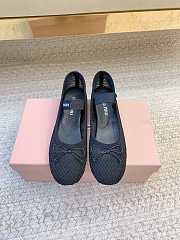 Colestore Miu Miu Black Mesh Fabric Ballerinas - 1