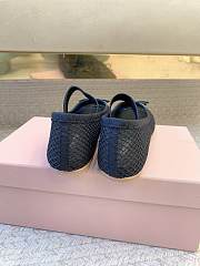 Colestore Miu Miu Black Mesh Fabric Ballerinas - 4
