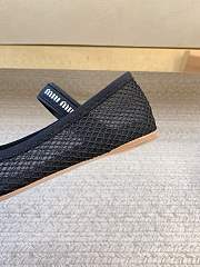 Colestore Miu Miu Black Mesh Fabric Ballerinas - 3