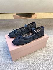 Colestore Miu Miu Black Mesh Fabric Ballerinas - 2