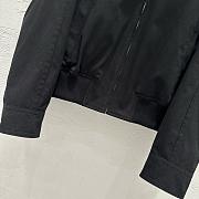 Colestore Bottega Veneta Black Bomber Jacket with Woven Leather Collar - 5