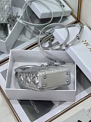 Colestore Mini Lady Dior Bag Metallic Silver-Tone Cannage Calfskin 12x10x5cm - 6