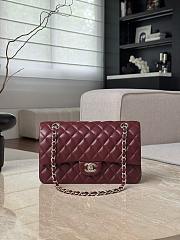 Colestore Chanel Bordeaux Quilted Lambskin Leather Classic 15.5x25x6cm - 1