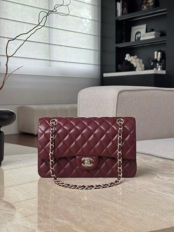 Colestore Chanel Bordeaux Quilted Lambskin Leather Classic 15.5x25x6cm