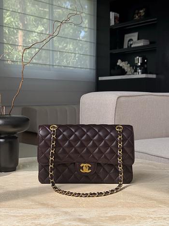 Colestore Chanel Dark Chocolate Quilted Lambskin Leather Classic 15.5x25x6cm
