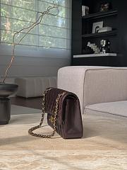 Colestore Chanel Dark Chocolate Quilted Lambskin Leather Classic 15.5x25x6cm - 5