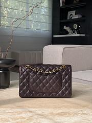 Colestore Chanel Dark Chocolate Quilted Lambskin Leather Classic 15.5x25x6cm - 3