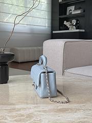 Colestore Chanel Mini Flap Bag With Top Handle Baby Blue 12x20x6cm - 4
