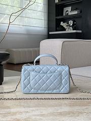 Colestore Chanel Mini Flap Bag With Top Handle Baby Blue 12x20x6cm - 3
