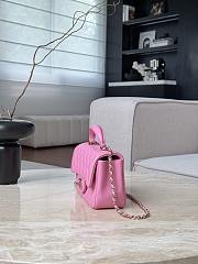 Colestore Chanel Mini Flap Bag With Top Handle Rose Pink 12x20x6cm - 5