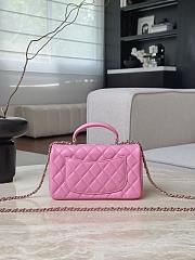 Colestore Chanel Mini Flap Bag With Top Handle Rose Pink 12x20x6cm - 4