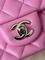 Colestore Chanel Mini Flap Bag With Top Handle Rose Pink 12x20x6cm - 2