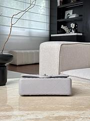 	 Colestore Chanel Light Grey Quilted Lambskin Leather Classic 14.5x23x6cm - 3