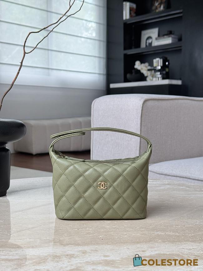 Colestore Chanel Quilted Hobo Bag Light Olive Green 19x21.5x19x6cm  - 1